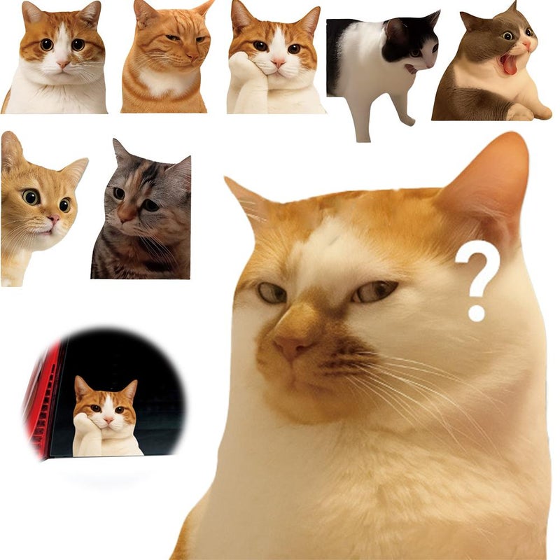 Car Funny Cat Meme Sticker, The Cat Meme Sticker Decal Waterproof, Cute Kitten Decals for Cars, Laptop, Wall, Rear Window, Bumper, Humorous Automotive Decoration for Trucks -3.90" - Image 2
